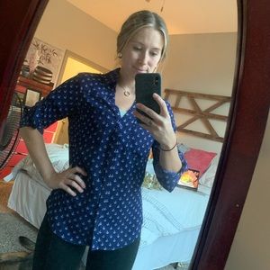 Express Original Fit Portofino Shirt - Navy Anchor